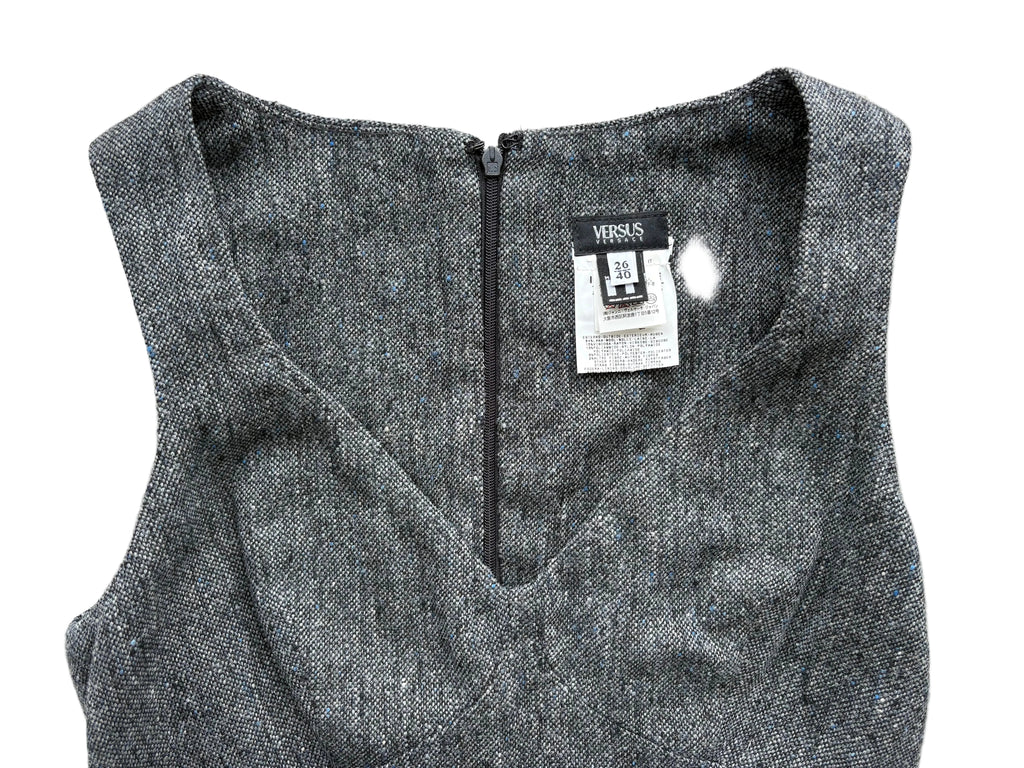 Versus Versace Grey Wool A Line Dress