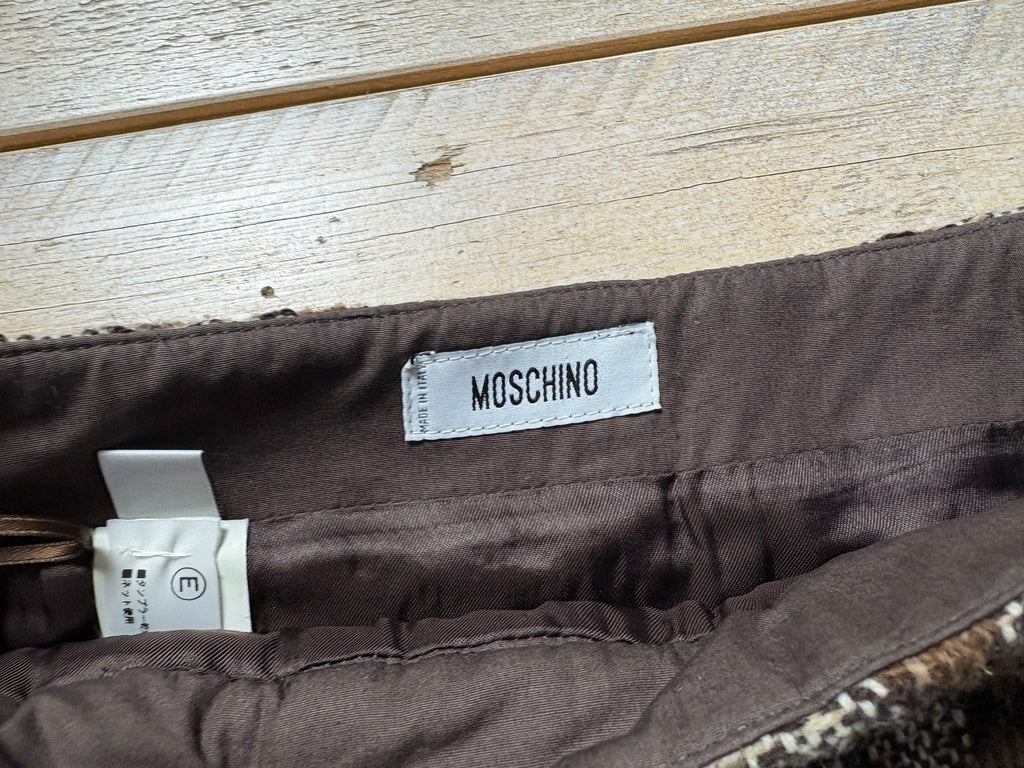 Moschino Check Wool Knee Length Skirt