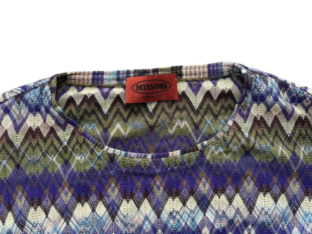 Missoni Purple Woven Knit Long Sleeve Top