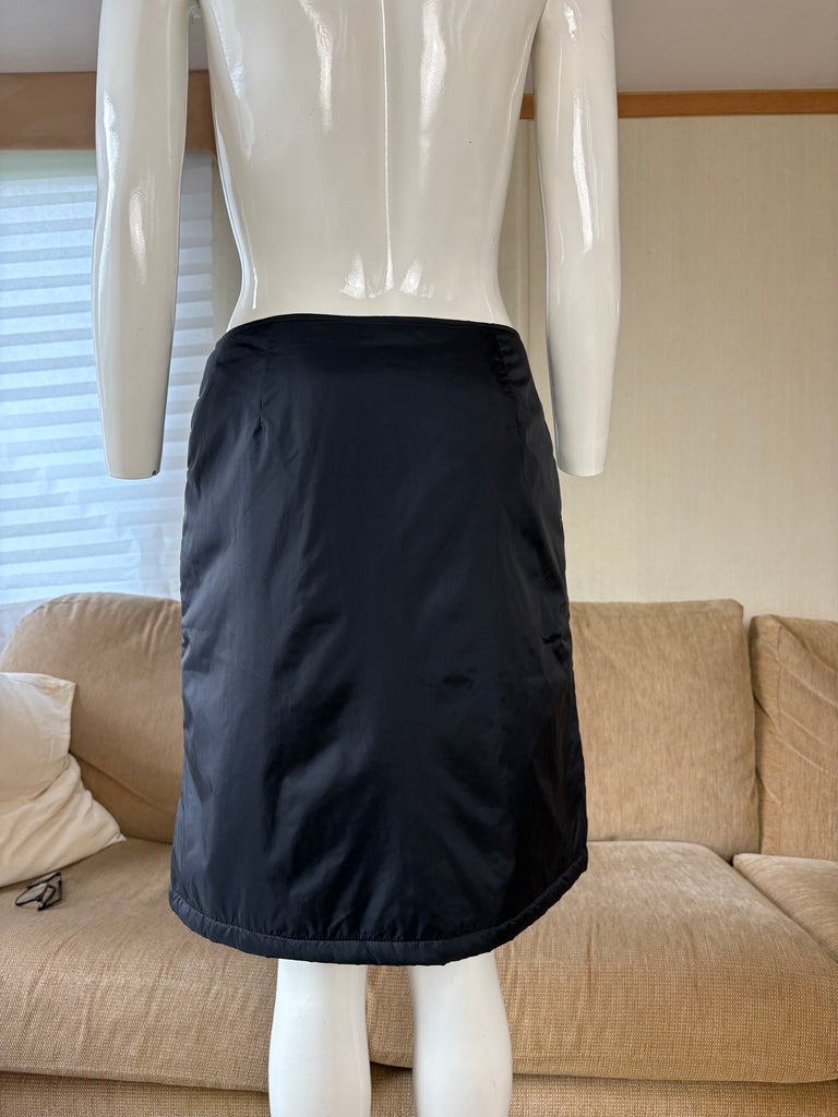 DKNY Jeans Black Nylon Zip Up Skirt