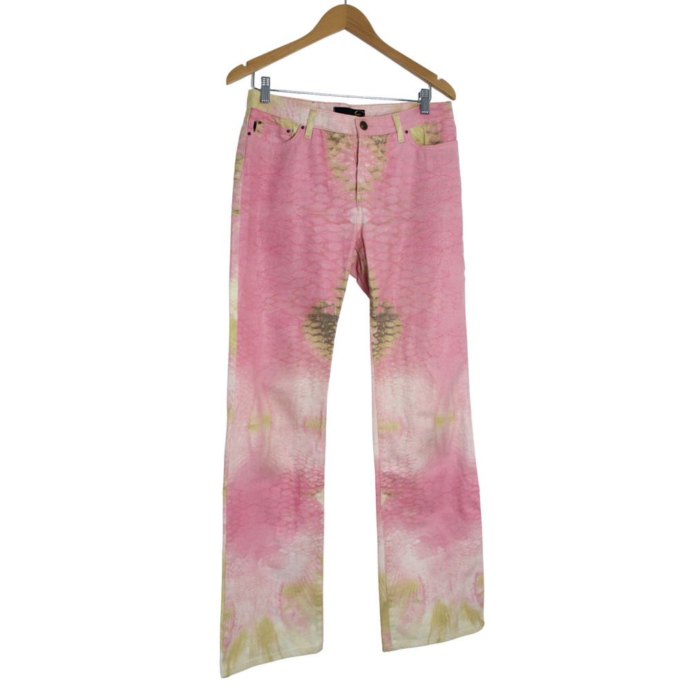 Roberto Cavalli Pink Shimmer Straight Leg Jeans