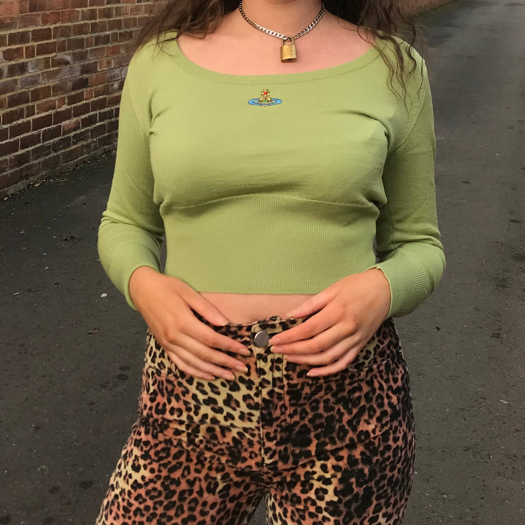 Vivienne Westwood Green Wool Orb Logo Knit