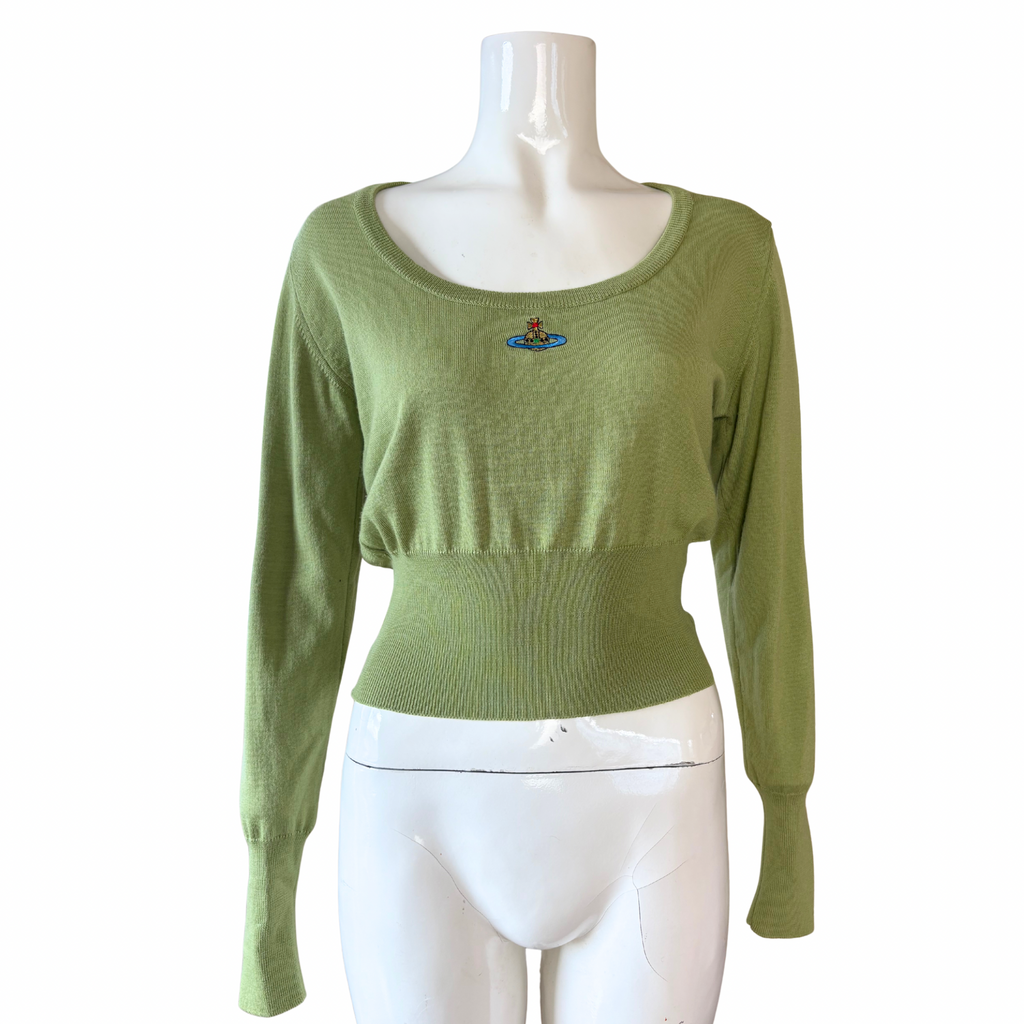 Vivienne Westwood Green Wool Orb Logo Knit
