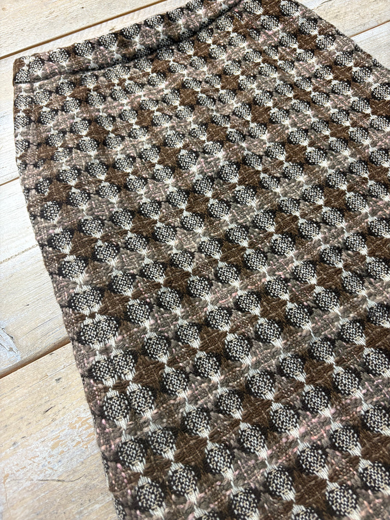 Moschino Check Wool Knee Length Skirt