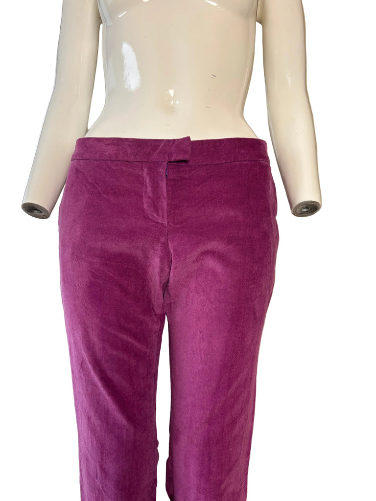 Just Cavalli Purple Velvet Straight Leg Pants