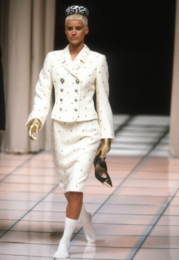 Versus Gianni Versace Black Wool Double Breasted Crystal Jacket