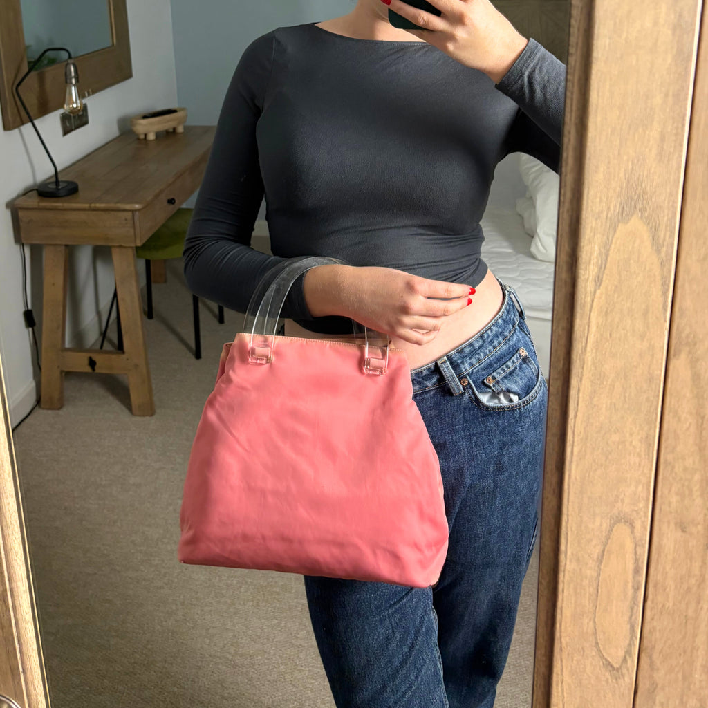 Prada Pink Nylon Plex Handbag