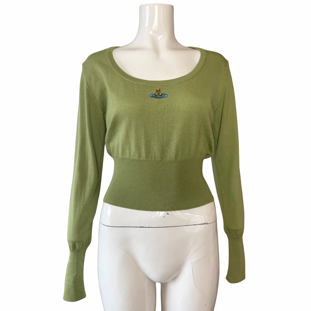 Vivienne Westwood Green Wool Orb Logo Knit