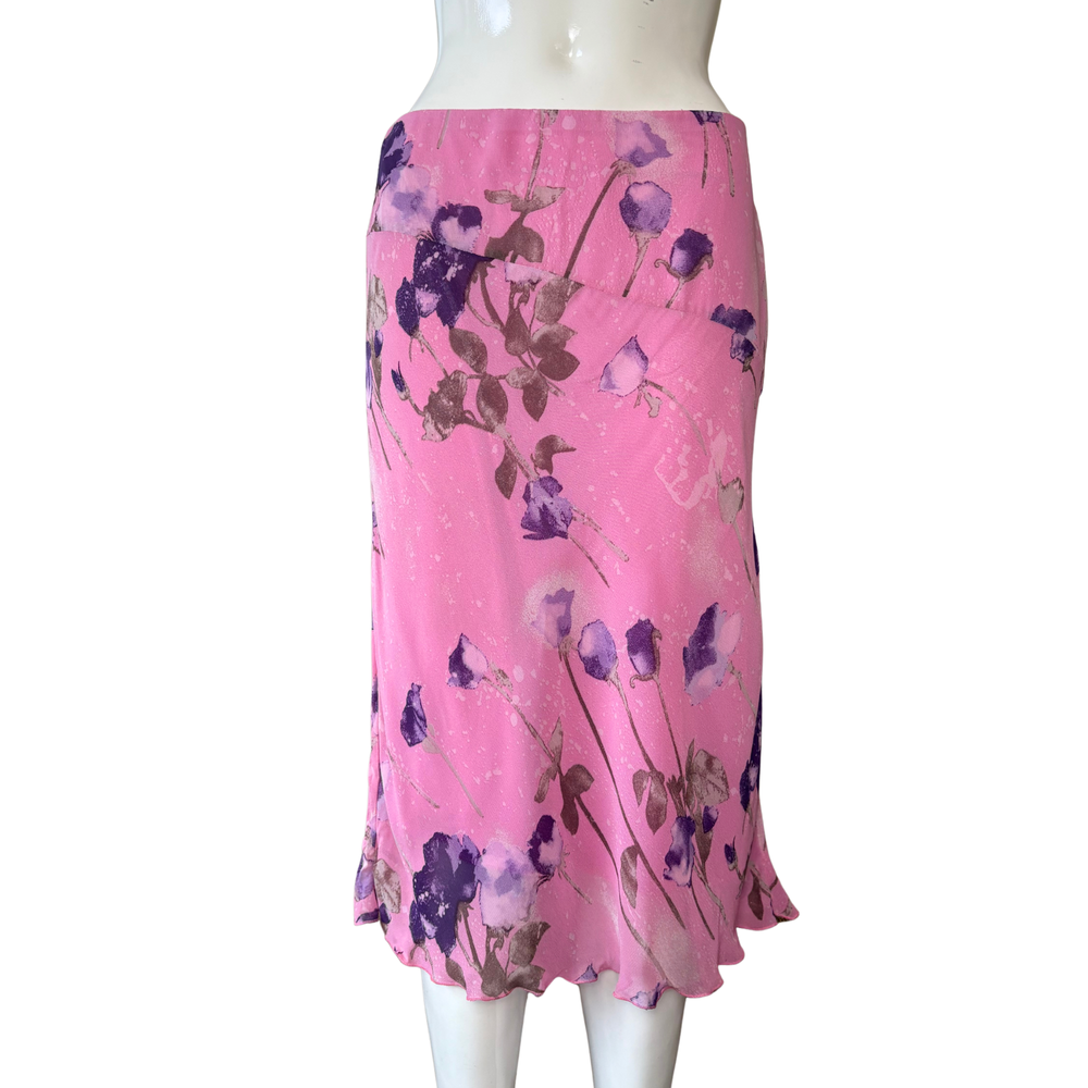 Blugirl by Blumarine Pink Floral Midi Skirt
