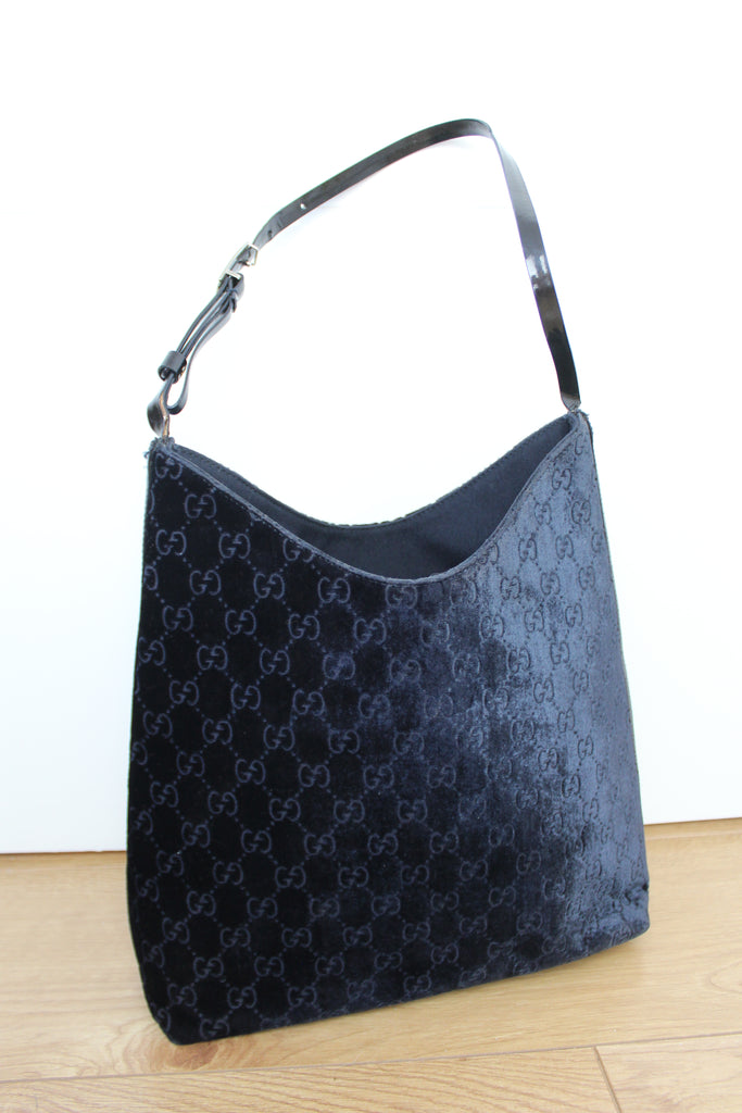 GUCCI Bag. Gucci Vintage Black Suede and Leather Shoulder Hobo,  UK