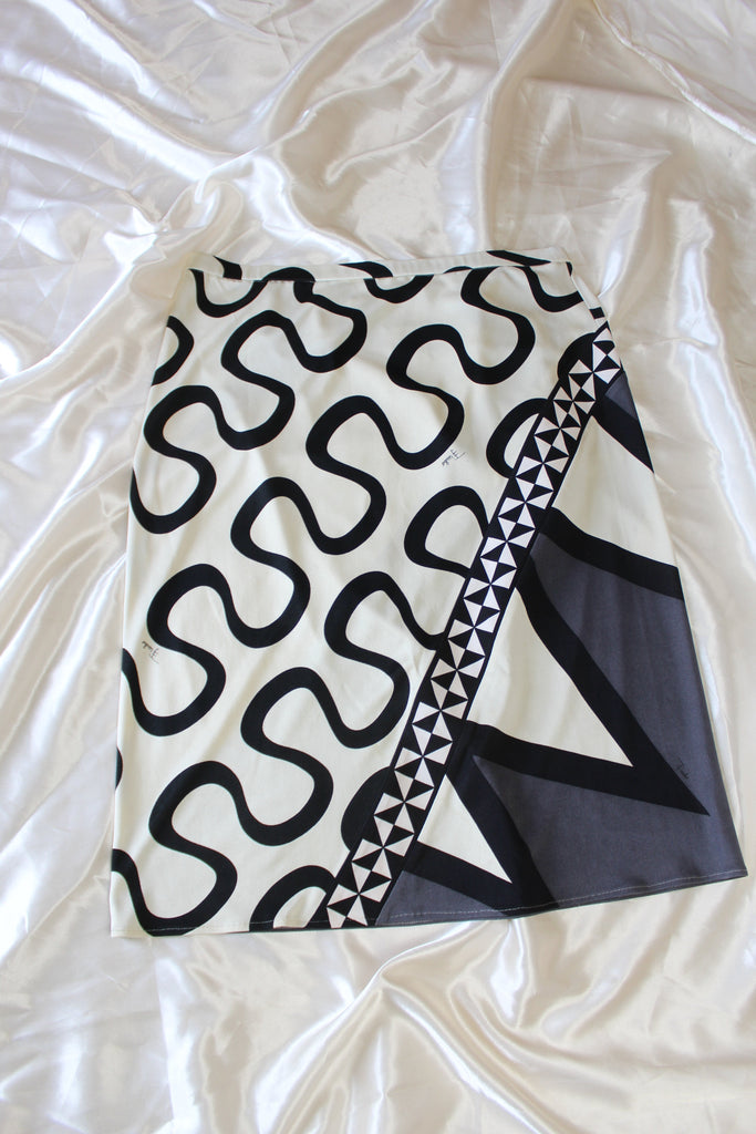 Emilio Pucci Black & White Abstract Skirt