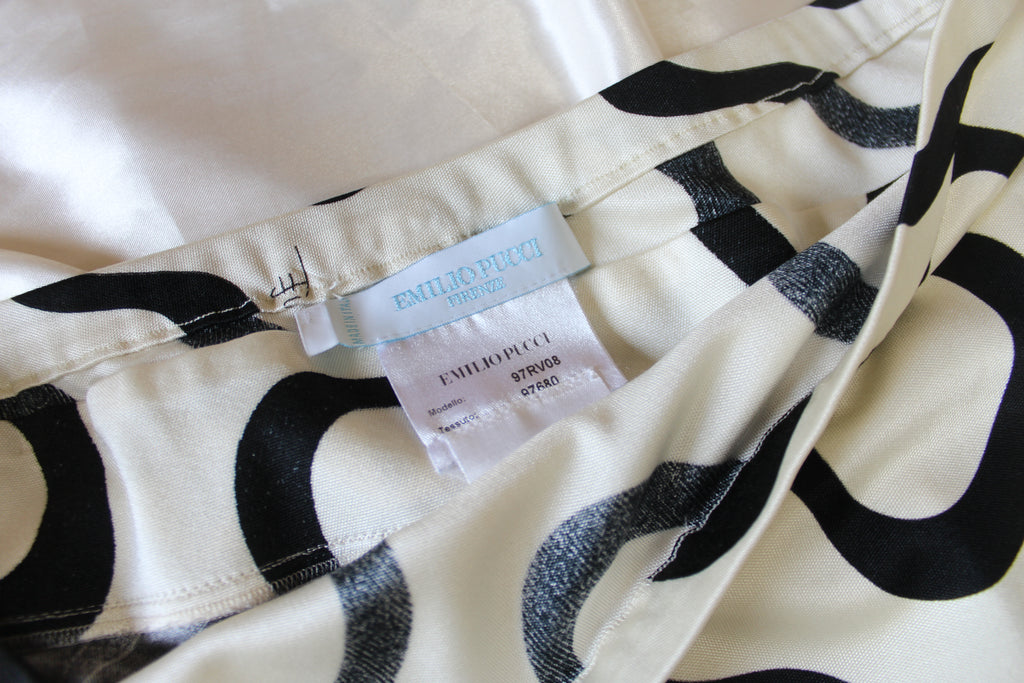 Emilio Pucci Black & White Abstract Skirt