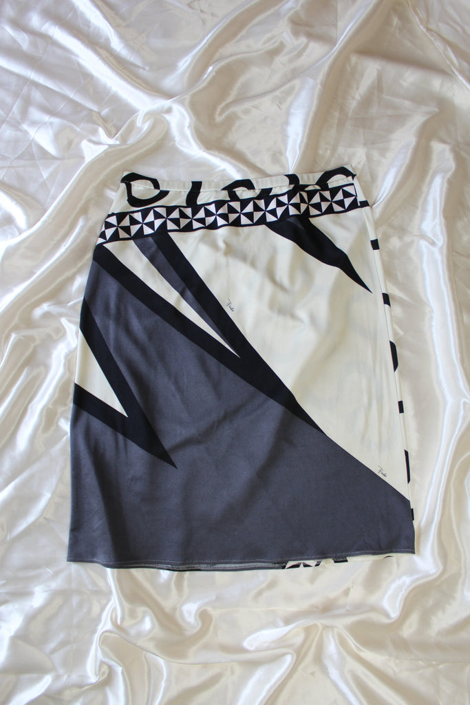 Emilio Pucci Black & White Abstract Skirt