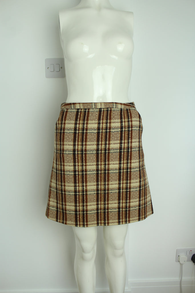 Dolce & Gabbana Wool Check Mini Skirt