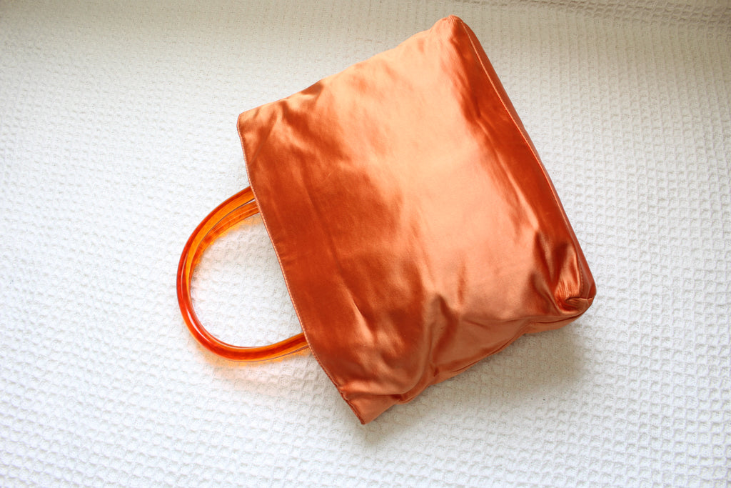 Prada 1990's Orange Satin Plex Bag