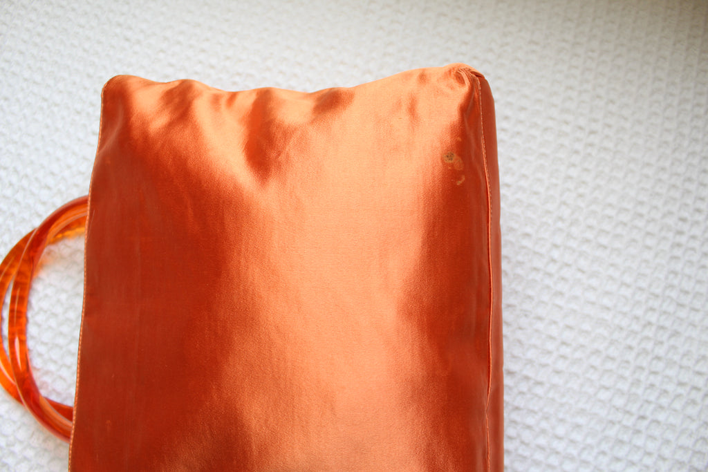 Prada 1990's Orange Satin Plex Bag