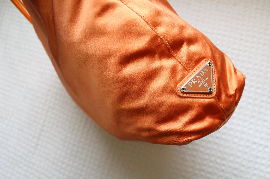 Prada 1990's Orange Satin Plex Bag