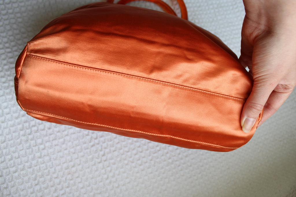 Prada 1990's Orange Satin Plex Bag