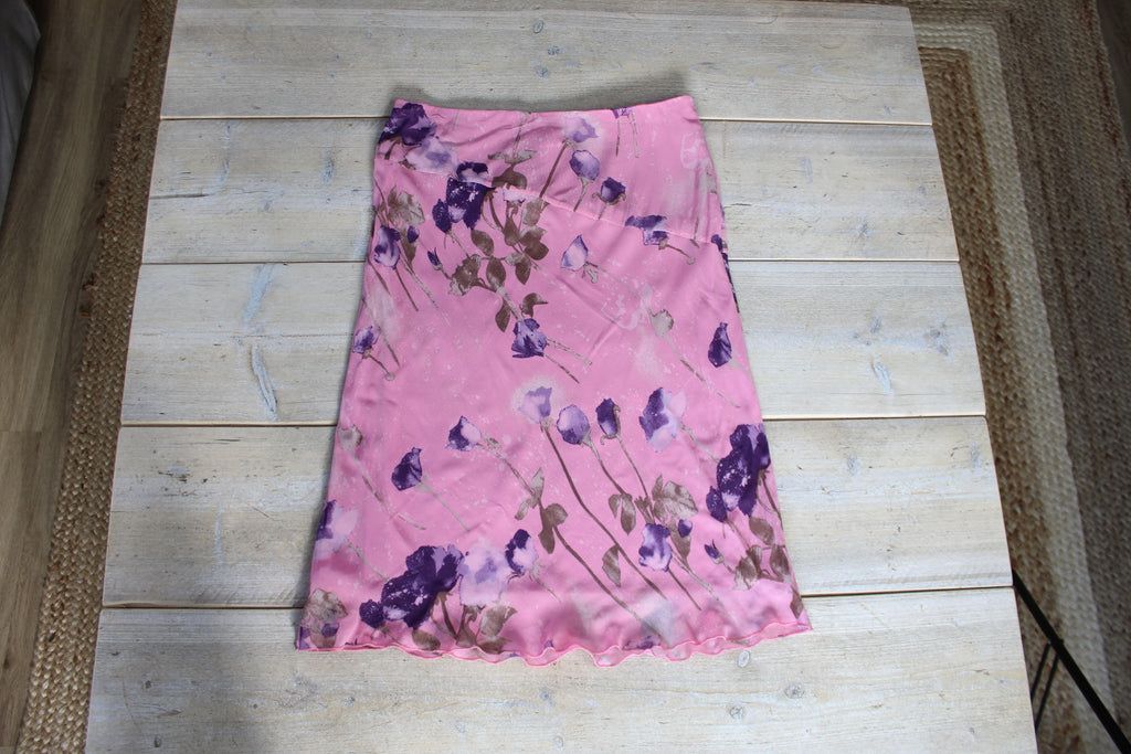 Blugirl by Blumarine Pink Floral Midi Skirt