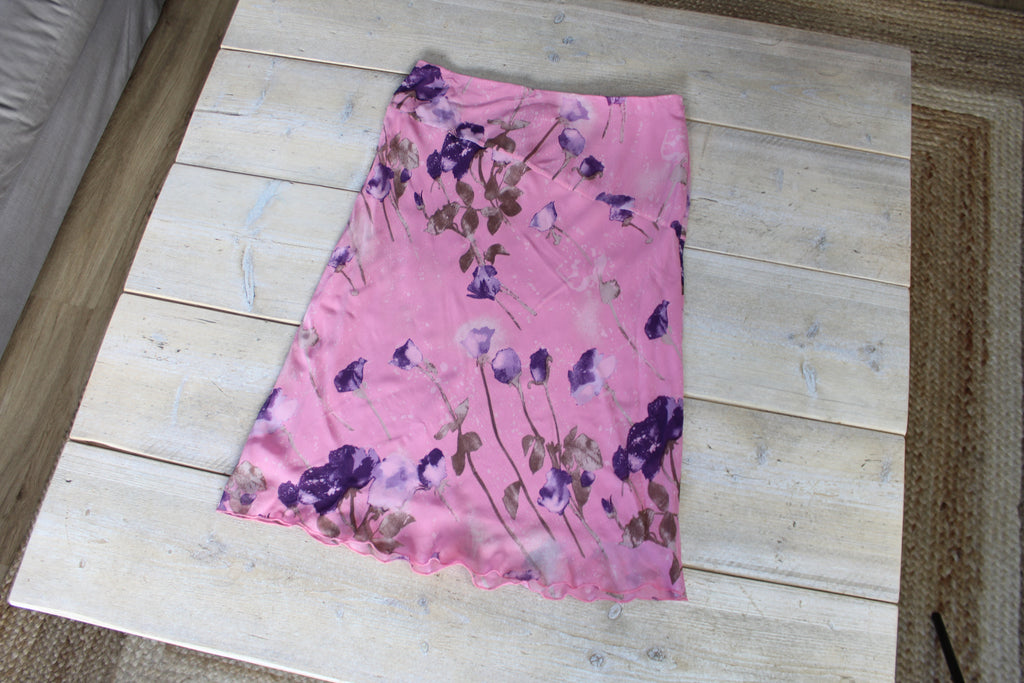 Blugirl by Blumarine Pink Floral Midi Skirt