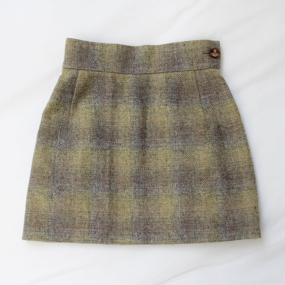Vivienne Westwood 90's Check Wool Mini Skirt XXS