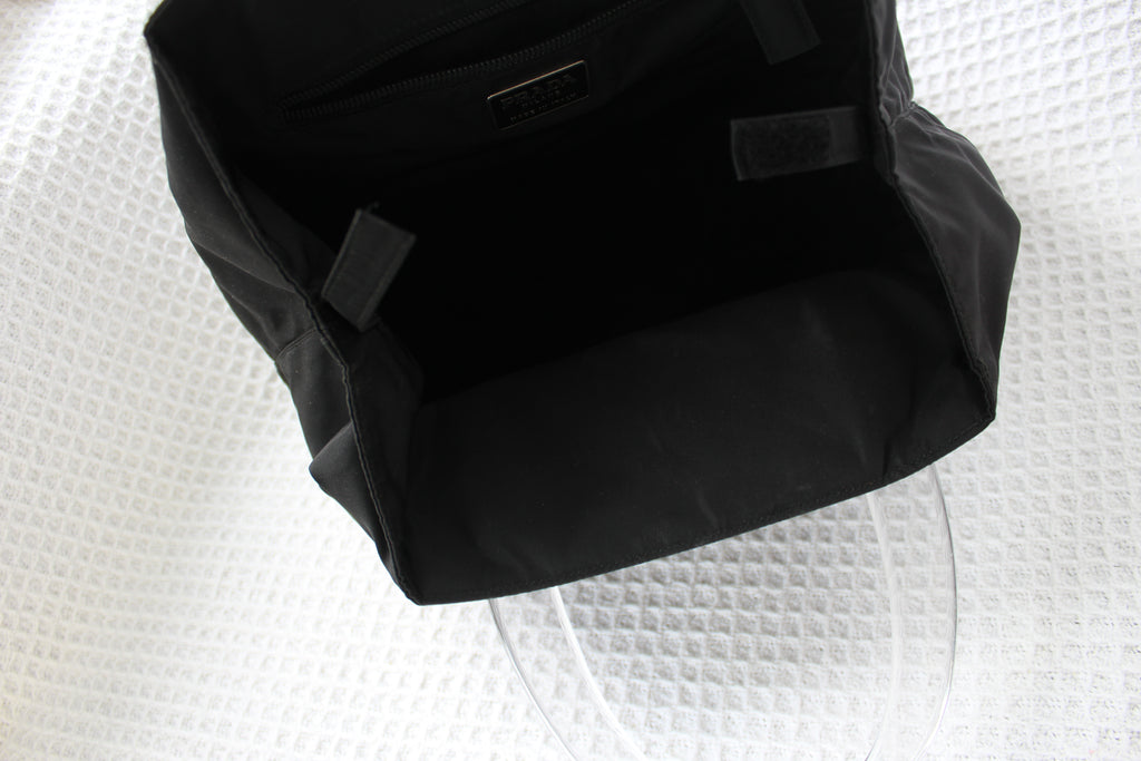 Prada Black Tessuto Nylon Plex Handle Bag