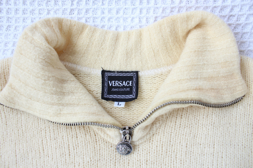 Versace Jeans Couture 90's Knit Zip Up Knit Sweater