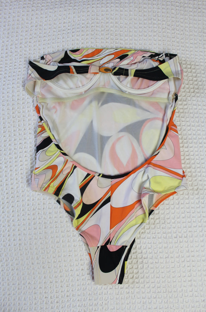 Emilio Pucci Pattern Strapless Swimsuit