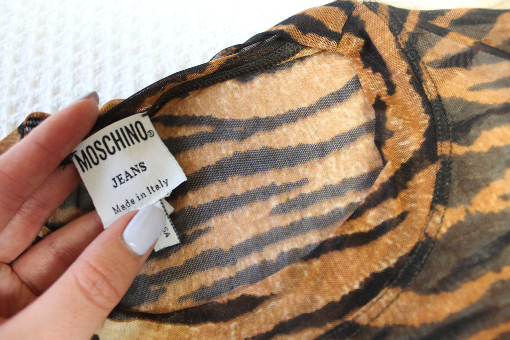 Moschino Tiger Print Mesh T-shirt