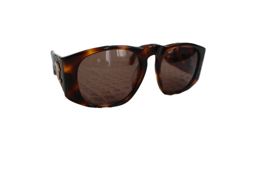 Chanel Vintage Quilted Tortoiseshell Logo Sunglasses