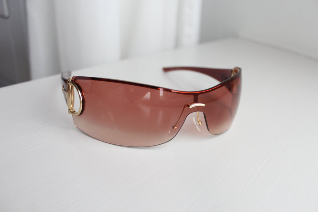 Gucci 2712/S Pink & Gold Shield Sunglasses