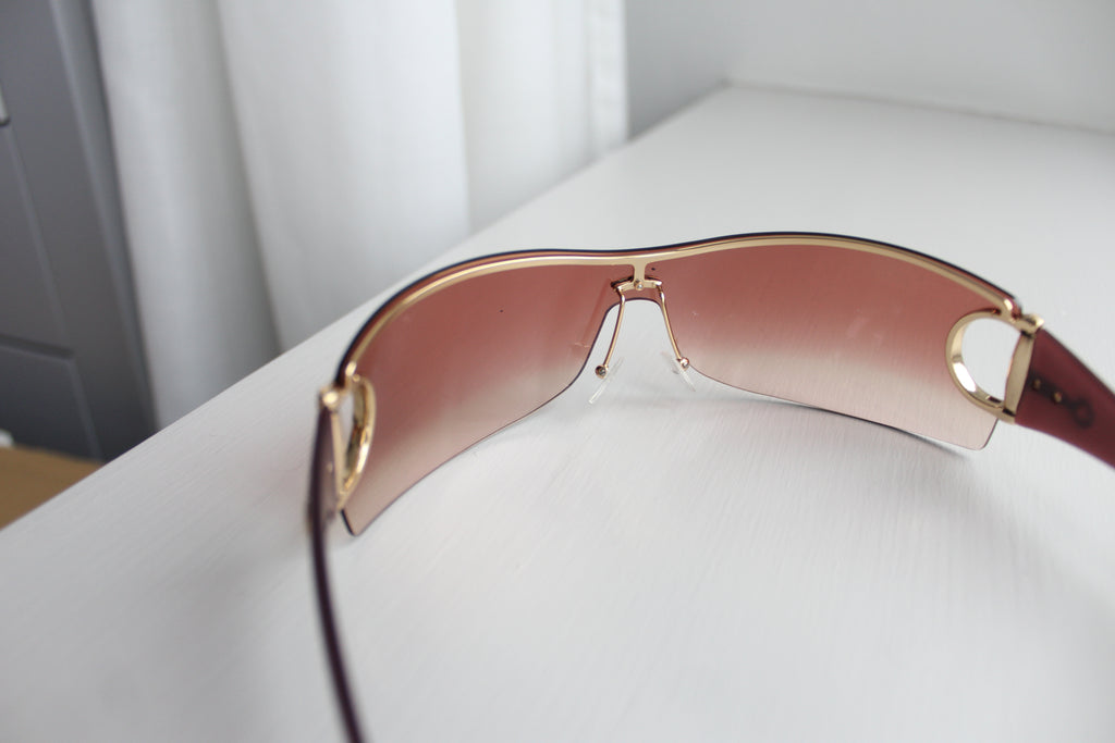 Gucci 2712/S Pink & Gold Shield Sunglasses