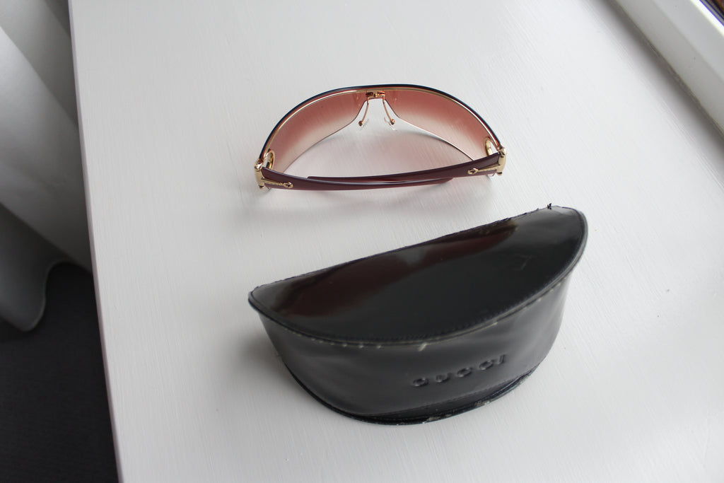 Gucci 2712/S Pink & Gold Shield Sunglasses