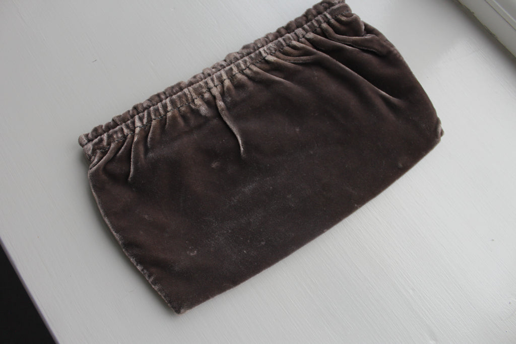 90's Prada Brown Velvet Pouch / Mini Bag