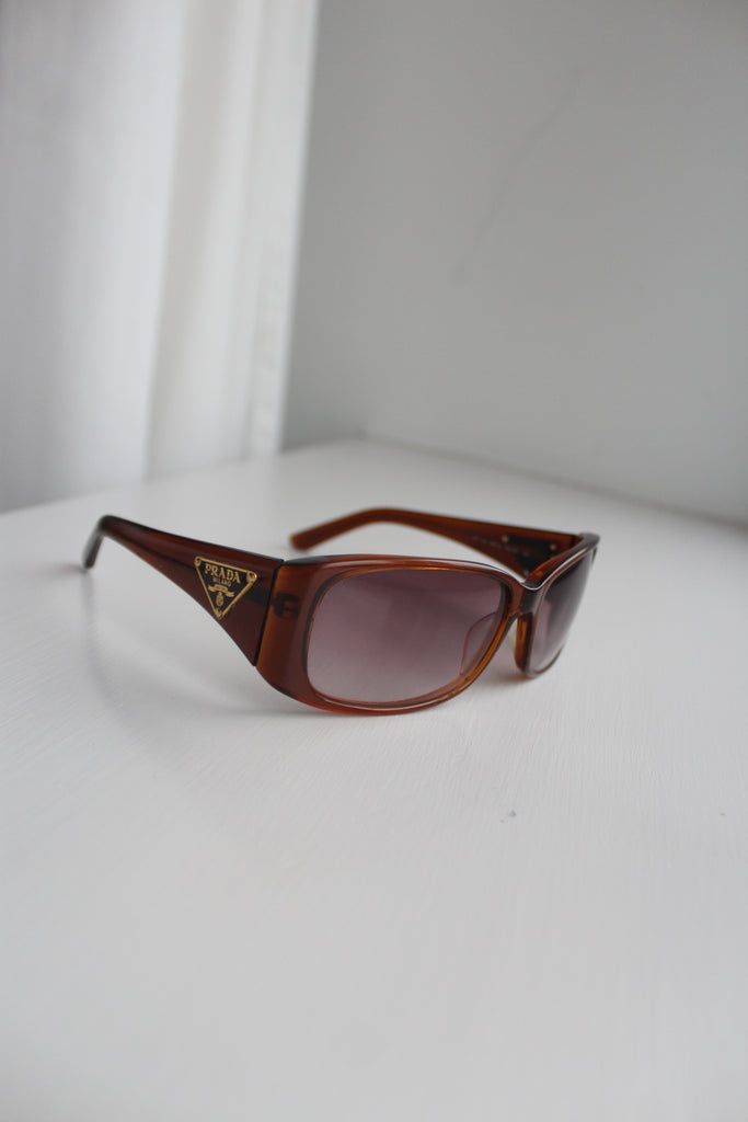 Prada SPR13M Brown Logo Sunglasses