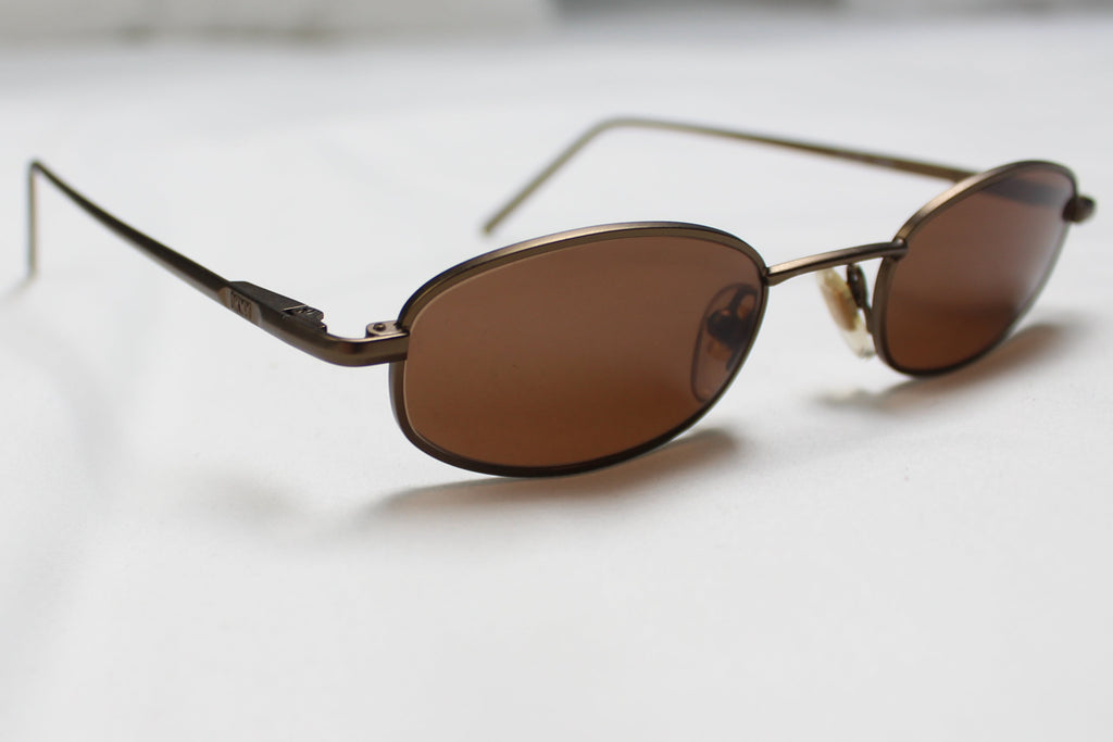 DKNY 90's Narrow Oval Chrome Sunglasses