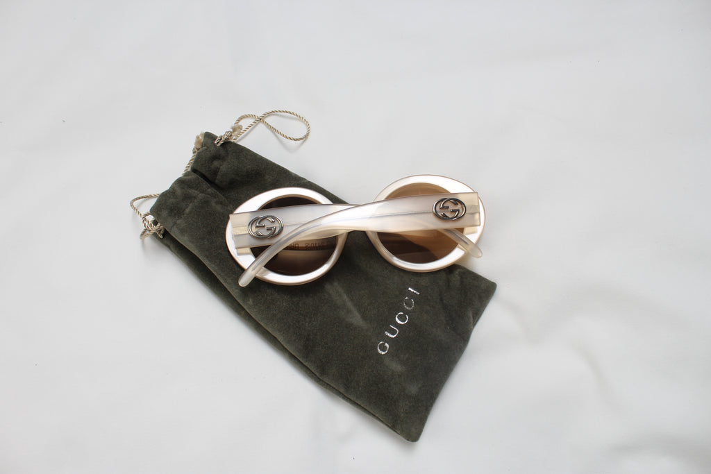 Gucci 2410/S Pearl Round Logo Sunglasses