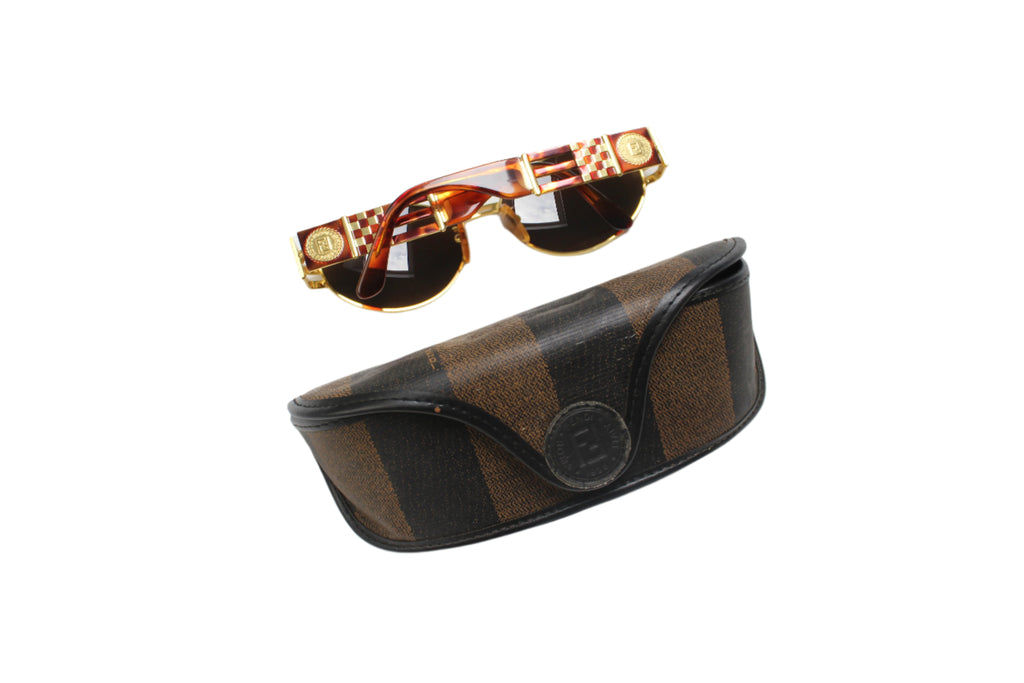 Fendi SL 7027 Tortoise Shell & Gold Sunglasses