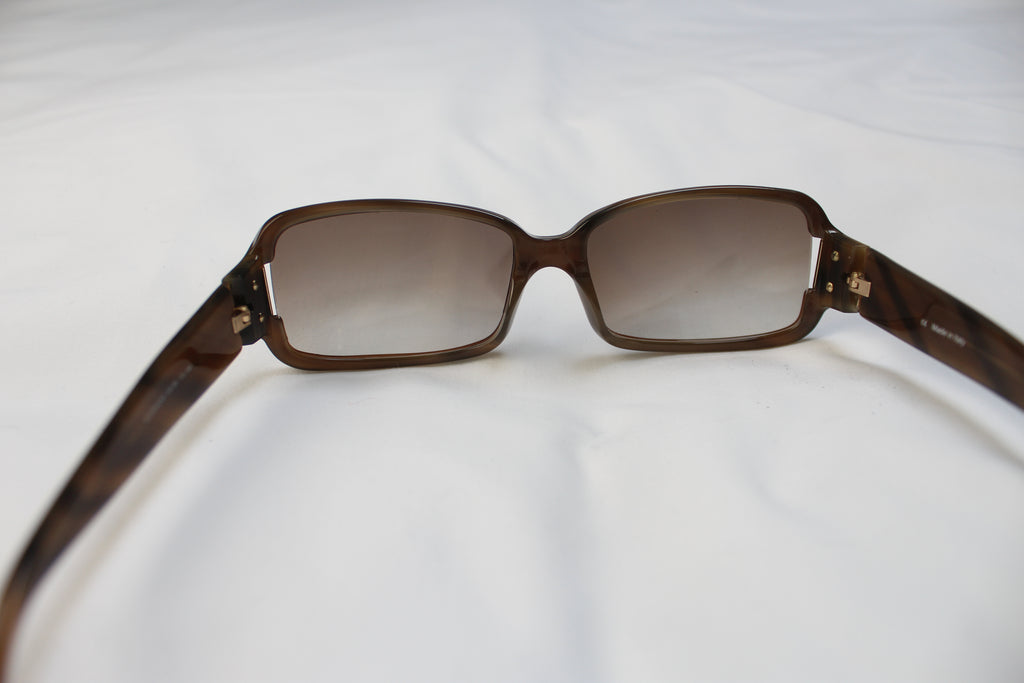 Givenchy SGV 585 Brown Rectangular Logo Sunglasses