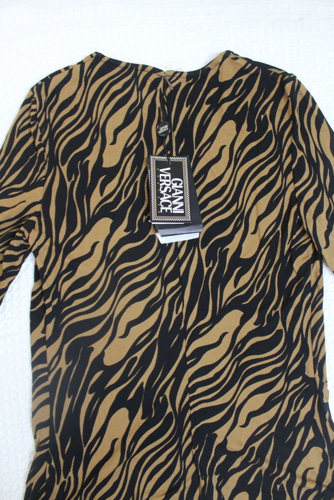 Gianni Versace Animal Print Long Sleeve Top