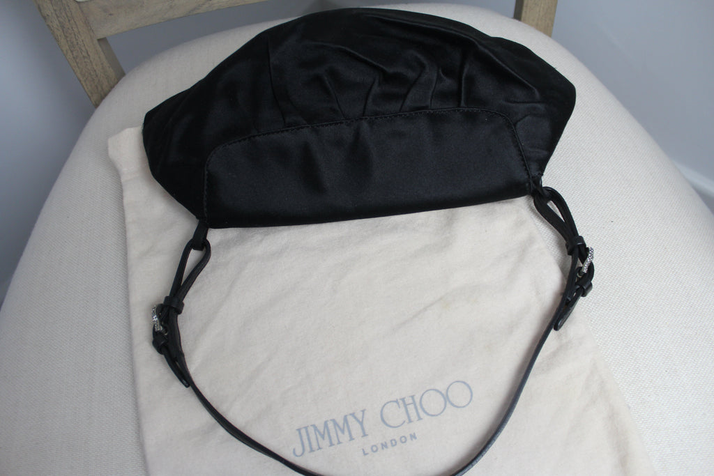 Jimmy Choo Black Satin Shoulder Bag