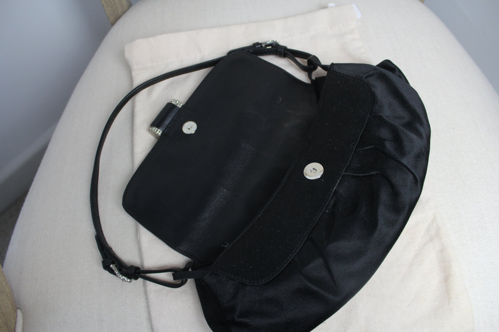 Jimmy Choo Black Satin Shoulder Bag