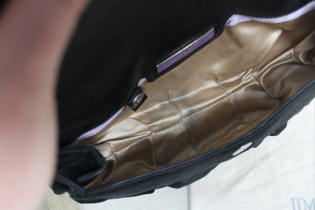 Jimmy Choo Black Satin Shoulder Bag