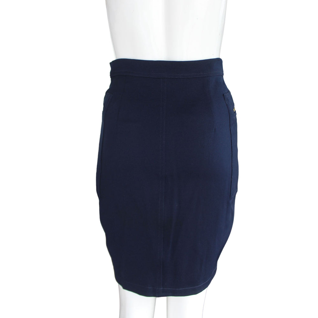 Moschino Jeans Navy Blue Zip Up Pencil Skirt