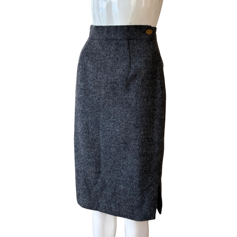 Vivienne Westwood Dark Grey Wool Midi Skirt