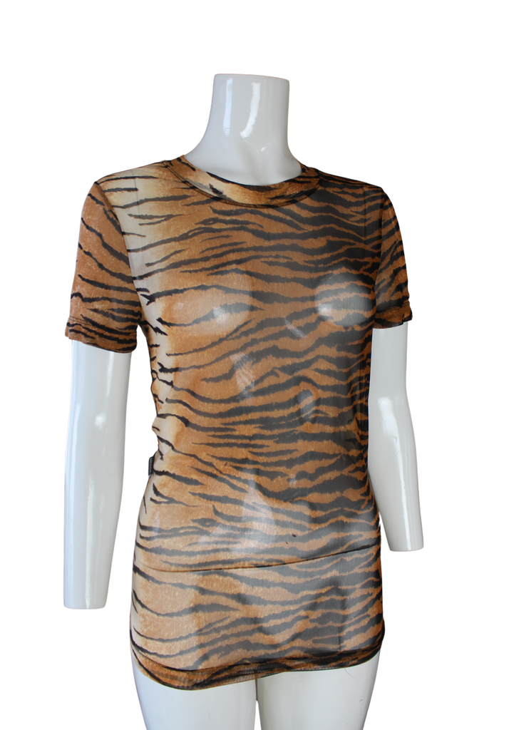 Moschino Tiger Print Mesh T-shirt