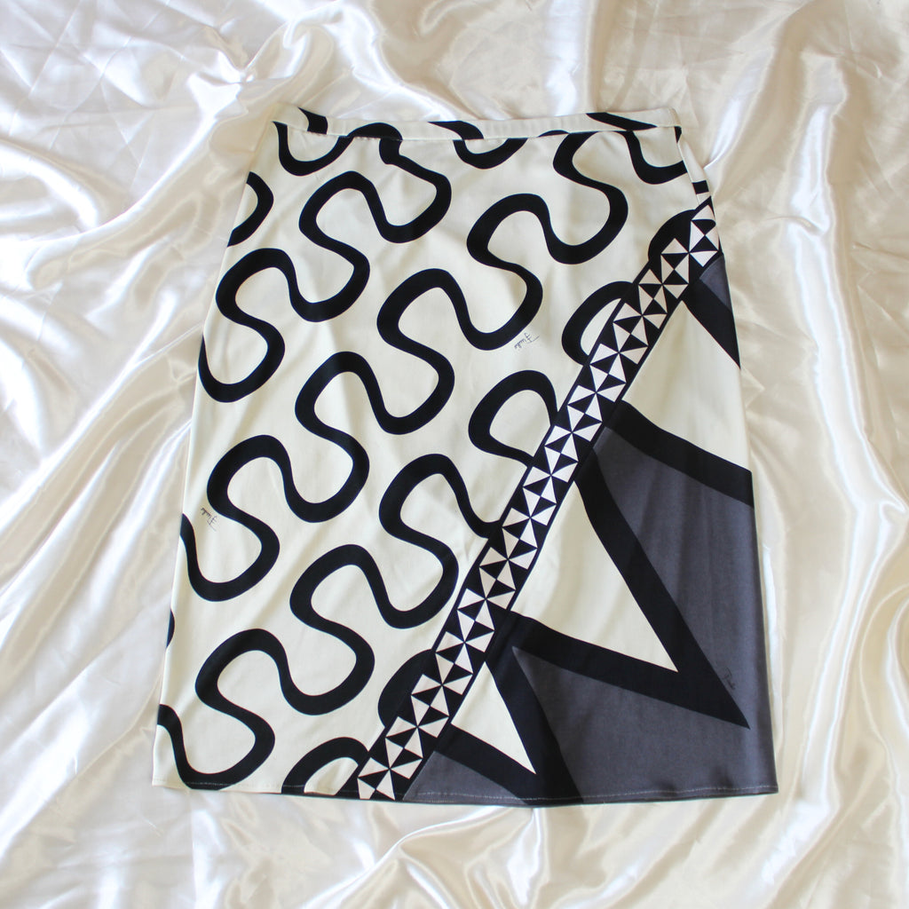 Emilio Pucci Black & White Abstract Skirt