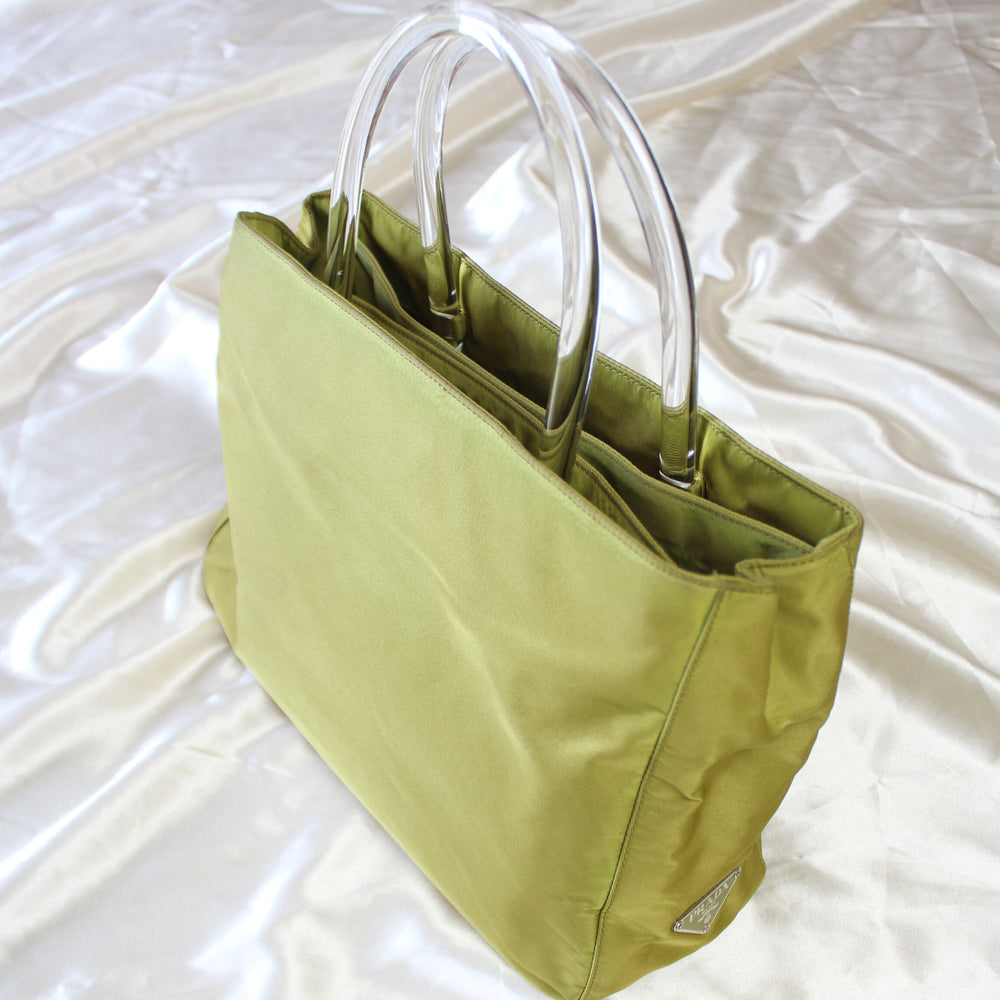 Prada Green Nylon Plex Tote Bag