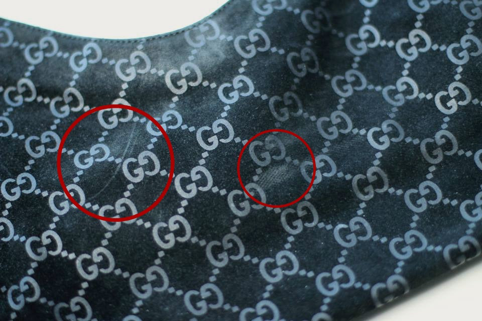 Gucci Black Monogram Velour Shoulder Bag