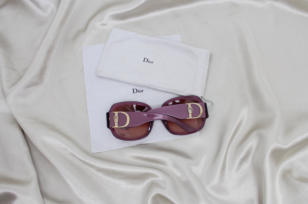 Christian Dior Purple 'Cottage' Oversized Sunglasses